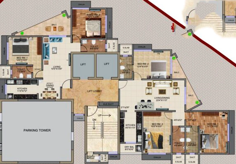 Floor Plan of Dipti Royal Arc in Dadar West, Mumbai - Image 27458