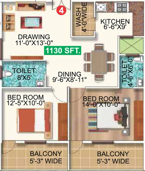 2 BHK Flat in SM Srinivasa Sunridge in Whitefield, Bangalore - Image 802722