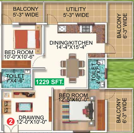 2 BHK Flat in SM Srinivasa Sunridge in Whitefield, Bangalore - Image 802723