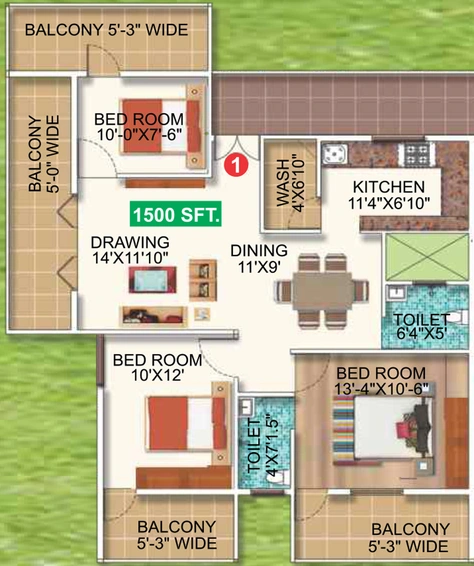 3 BHK Flat in SM Srinivasa Sunridge in Whitefield, Bangalore - Image 802724