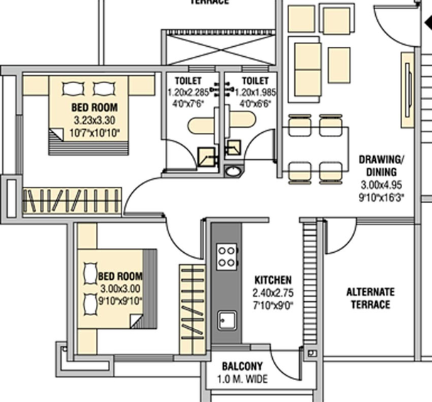 2 BHK Flat in Anjaneya Vatika in Hingna Road, Nagpur - Image 802748