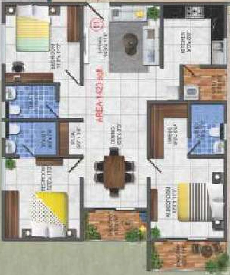 3 BHK Flat in Sree Samruddhi in Whitefield, Bangalore - Image 802757