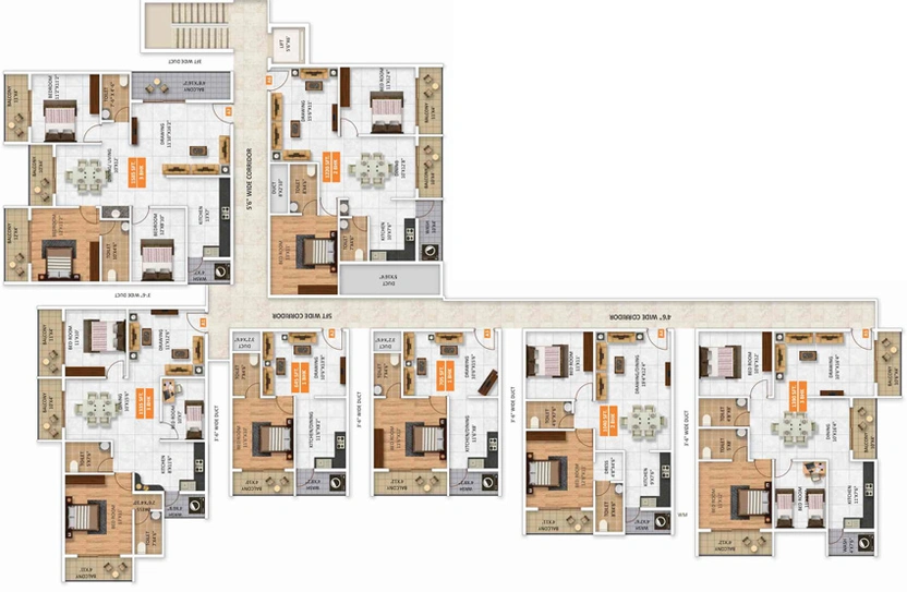 Floor Plan of Ruchira Aarna Homes in Whitefield, Bangalore - Image 129766