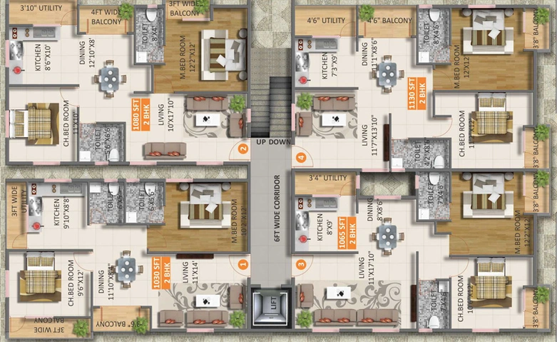 Floor Plan of SS Sreshta in Marathahalli, Bangalore - Image 129804