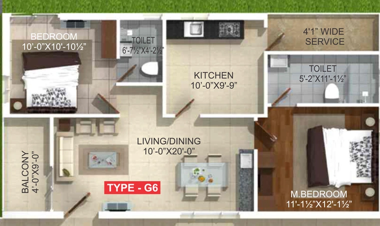 2 BHK Flat in Whitestone Milano in Whitefield, Bangalore - Image 802792