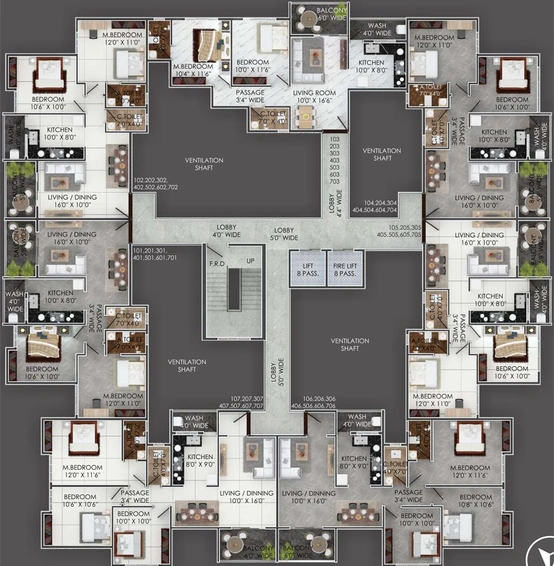Floor Plan of Creative Homes Sunshine in Katol Road, Nagpur - Image 129828