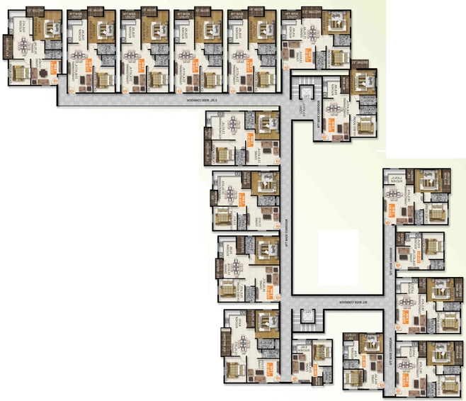 Floor Plan of Green Prime Manshion in Belathur, Bangalore - Image 136342