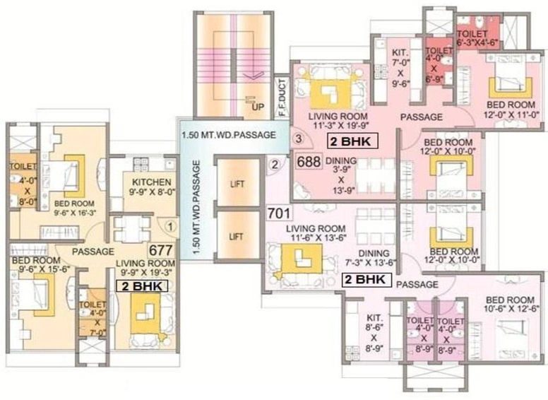 Floor Plan of Dhanesh Sukhvilla in Goregaon West, Mumbai - Image 91634
