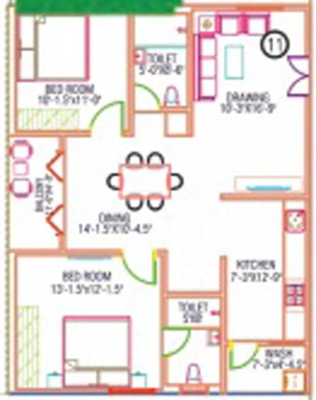 2 BHK Flat in Asrithas Signature Towers in Thumkunta, Hyderabad - Image 802854