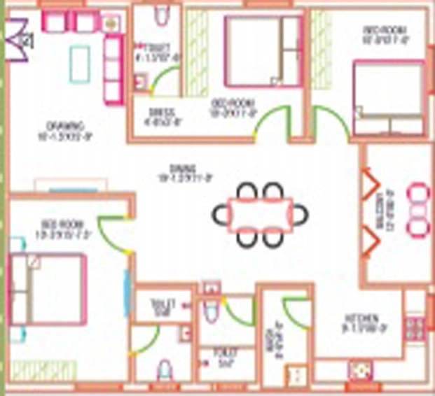 3 BHK Flat in Asrithas Signature Towers in Thumkunta, Hyderabad - Image 802857