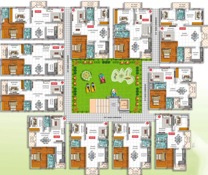 Floor Plan of Samiksha SR Crystal Park in Varthur, Bangalore - Image 129953