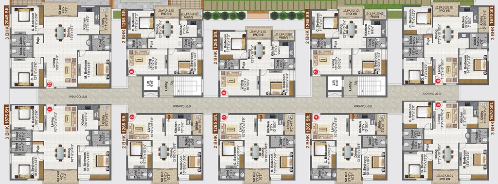 Floor Plan of Concrete Avasa in Nagole, Hyderabad - Image 129947