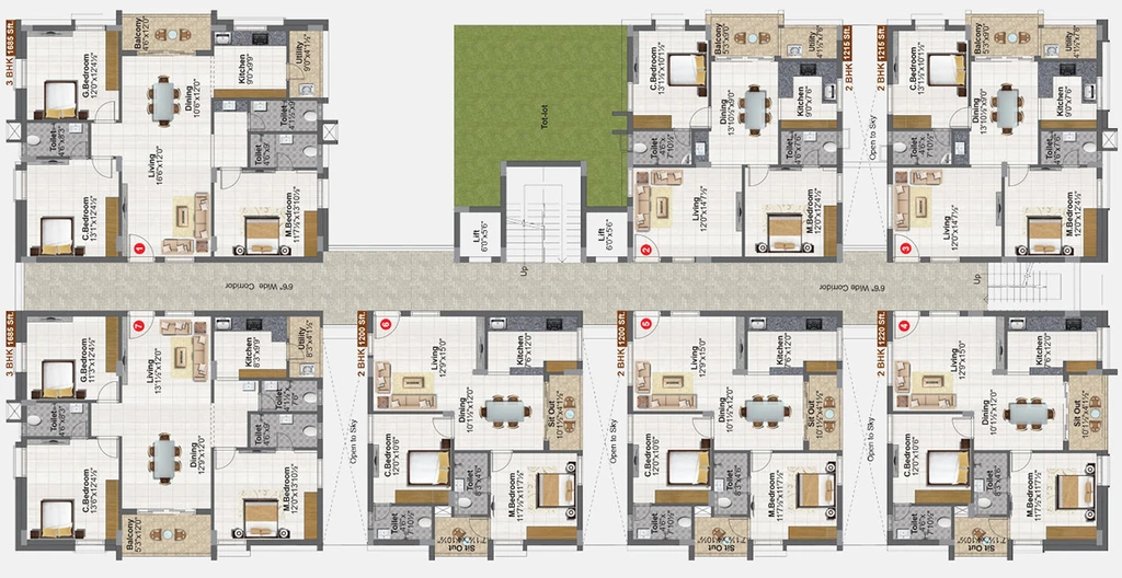 Floor Plan of Concrete Vivanta in Miyapur, Hyderabad - Image 129964