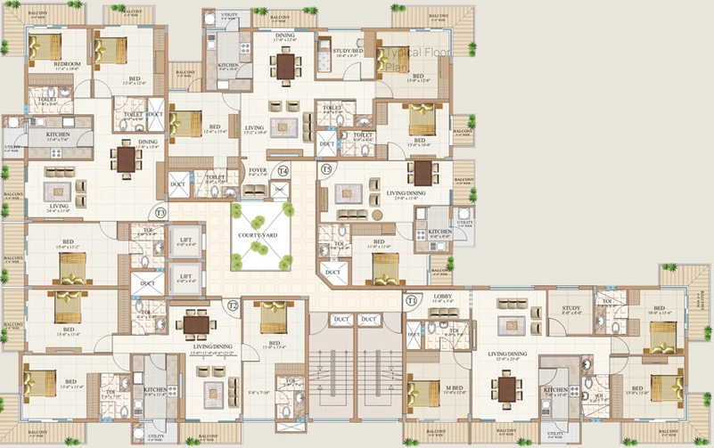 Floor Plan of Aswan The Marquis in Whitefield, Bangalore - Image 129985