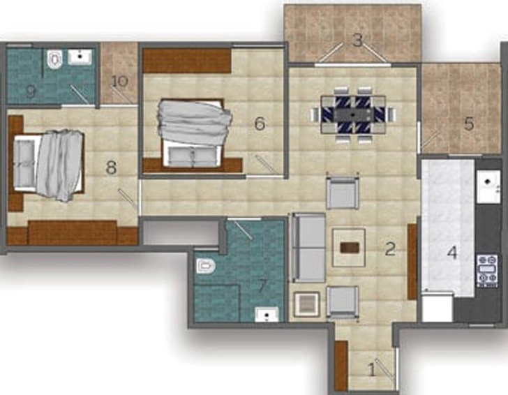 2 BHK Flat in Green Earth Atrium in Whitefield, Bangalore - Image 802887