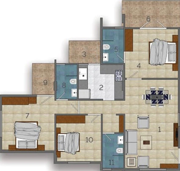 3 BHK Flat in Green Earth Atrium in Whitefield, Bangalore - Image 802888