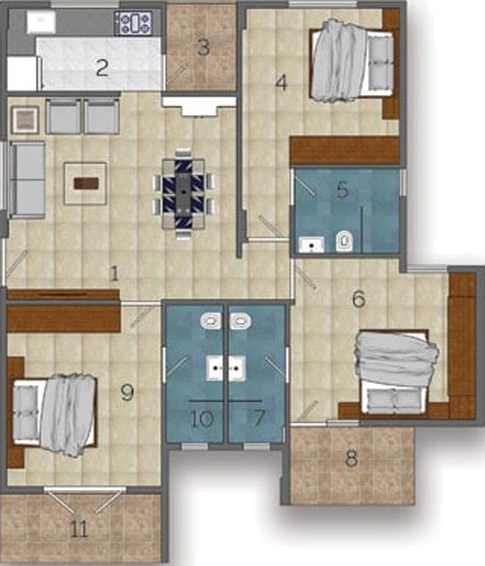 3 BHK Flat in Green Earth Atrium in Whitefield, Bangalore - Image 802889