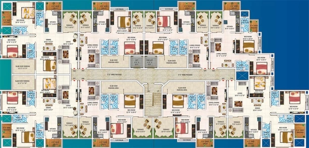 Floor Plan of Anupama Krishna Leela 3 in Zingabai Takli, Nagpur - Image 130029