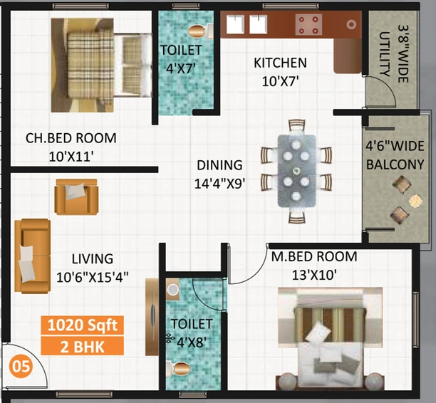 2 BHK Flat in Lennar Edifice in Whitefield, Bangalore - Image 802932