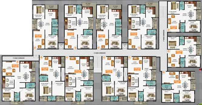 Floor Plan of Lennar Edifice in Whitefield, Bangalore - Image 130133