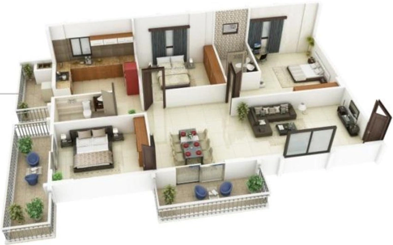 3 BHK Flat in President Leon in Yelahanka, Bangalore - Image 802945