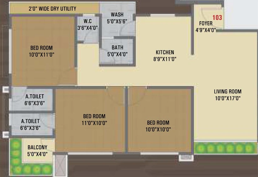 3 BHK Flat in Esskay Shree Krishna Heritage in Dindoli, Surat - Image 661569