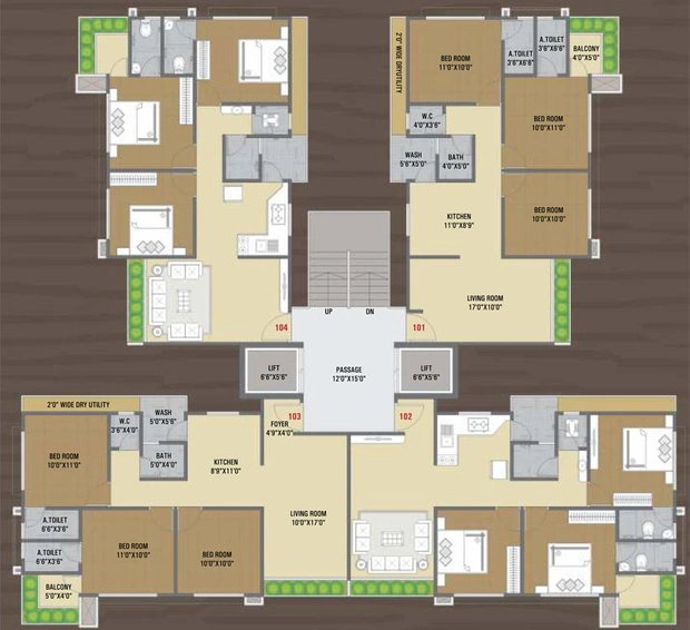 Floor Plan of Esskay Shree Krishna Heritage in Dindoli, Surat - Image 92316