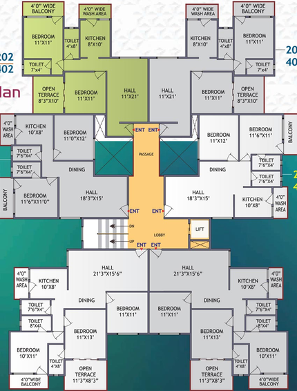 Floor Plan of Landmark Orchid Emerald in Kachimet, Nagpur - Image 130160