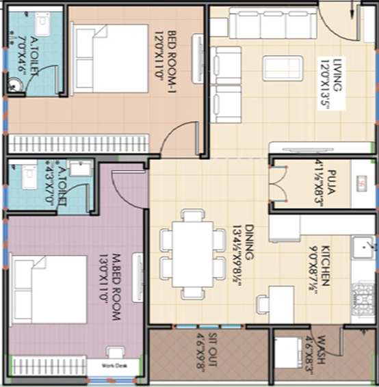 2 BHK Flat in Ark Aptha in Karmanghat, Hyderabad - Image 802957