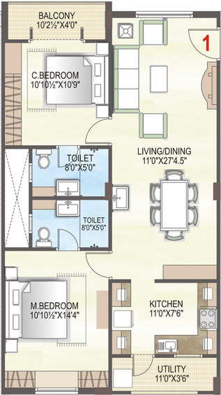 2 BHK Flat in AVL Prakruthi in Manikonda, Hyderabad - Image 802961