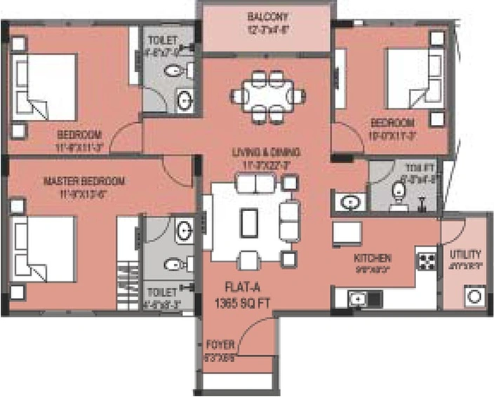 3 BHK Flat in SS South Crest in Electronic City, Bangalore - Image 802972