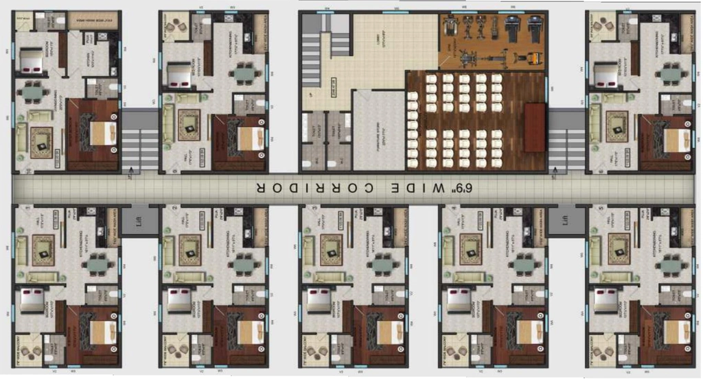 Floor Plan of DJS Akshayas Fortune Heights in Bowrampet, Hyderabad - Image 130278