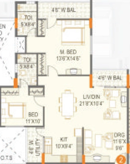 2 BHK Flat in SMR Vinay Endeavour in Whitefield, Bangalore - Image 802990