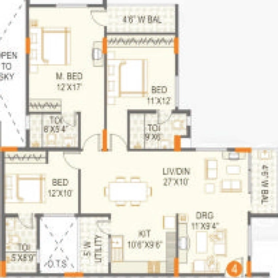 3 BHK Flat in SMR Vinay Endeavour in Whitefield, Bangalore - Image 802992