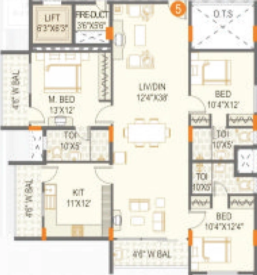 3 BHK Flat in SMR Vinay Endeavour in Whitefield, Bangalore - Image 802993