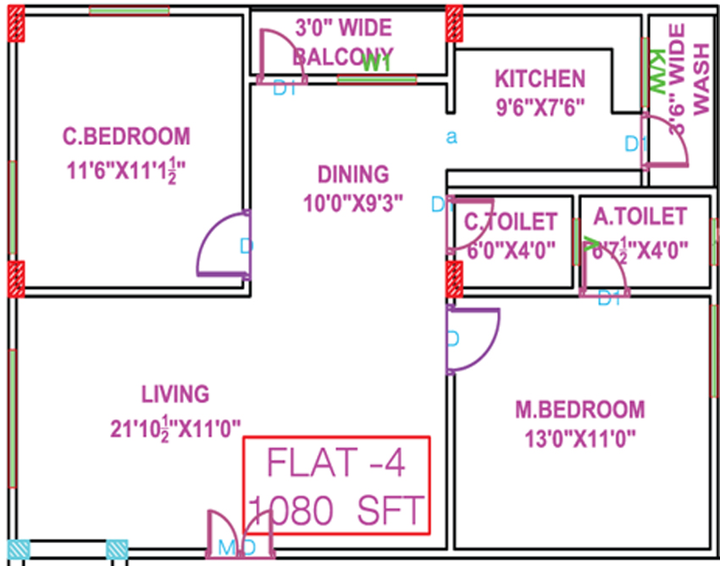 2 BHK Flat in Fido Rock Hills Apartments in Beeramguda, Hyderabad - Image 803022