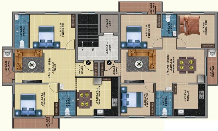 Floor Plan of MP Serene in Pozhichalur, Chennai - Image 130306