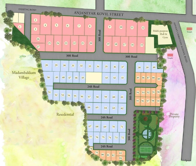 Master Plan of Yafa Springs in Vengaivasal, Chennai - Image 130346