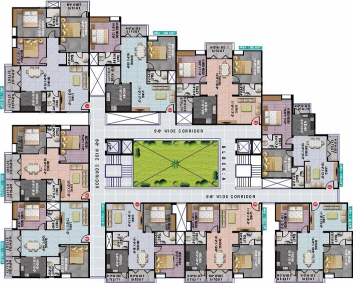 Floor Plan of Citadil Sriven Splendour in Koramangala, Bangalore - Image 130402