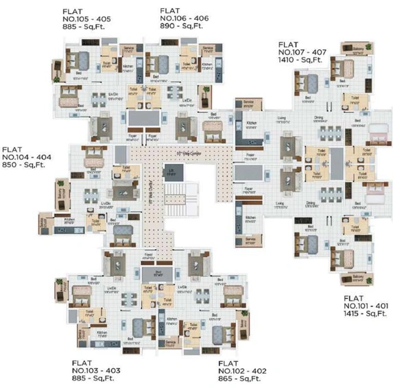 Floor Plan of PS Srijan Nexterra in Sholinganallur, Chennai - Image 130448