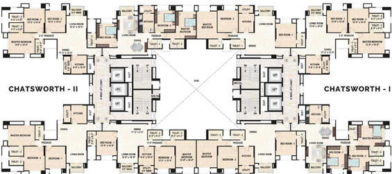 Floor Plan of Hiranandani Parks in Oragadam, Chennai - Image 130506