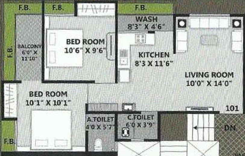 2 BHK Flat in Shukan Valley in Amroli, Surat - Image 660553