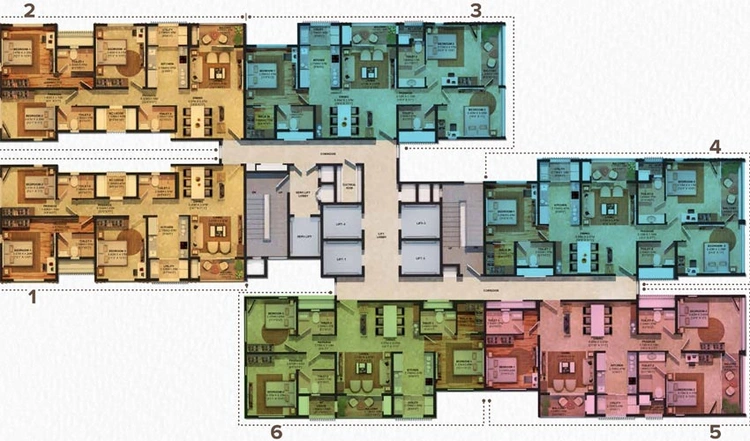Floor Plan of Brigade Residences in Perungudi, Chennai - Image 130546