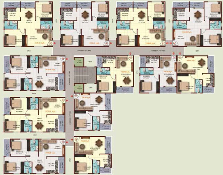 Floor Plan of CMRS Moonstone in Whitefield, Bangalore - Image 130563