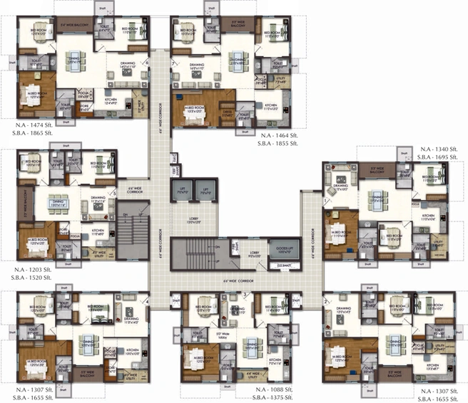 Floor Plan of Bridge Paramount in Secunderabad, Hyderabad - Image 130572