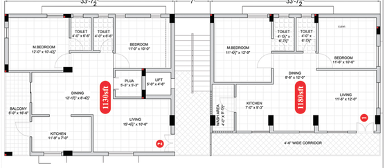 Floor Plan of Confident Pristine Pride in Miyapur, Hyderabad - Image 130581