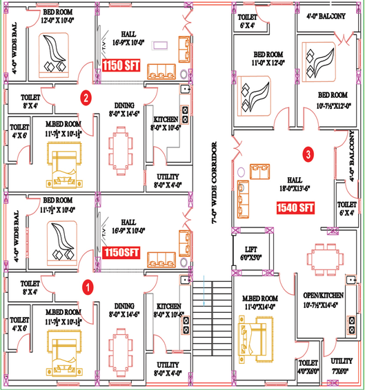 Floor Plan of Confident Sakthi Elite in Kukatpally, Hyderabad - Image 130594