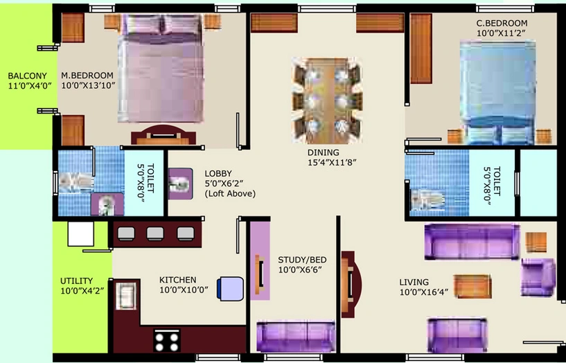 2 BHK Flat in Nagamani Oasis Breeze in Whitefield, Bangalore - Image 803111