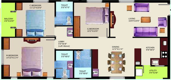 3 BHK Flat in Nagamani Oasis Breeze in Whitefield, Bangalore - Image 803112
