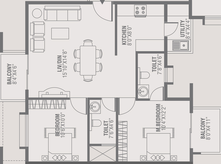 2 BHK Flat in Nagamani Living Harmony in Whitefield, Bangalore - Image 803132